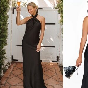 Show Me Your Mumu - Jasmine Halter Maxi Dress - Black